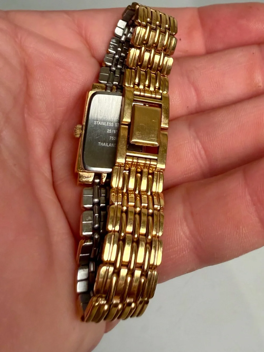 Armitron Diamond Watch Women 16mm Black Dial Gold Tone 25/3989 7
